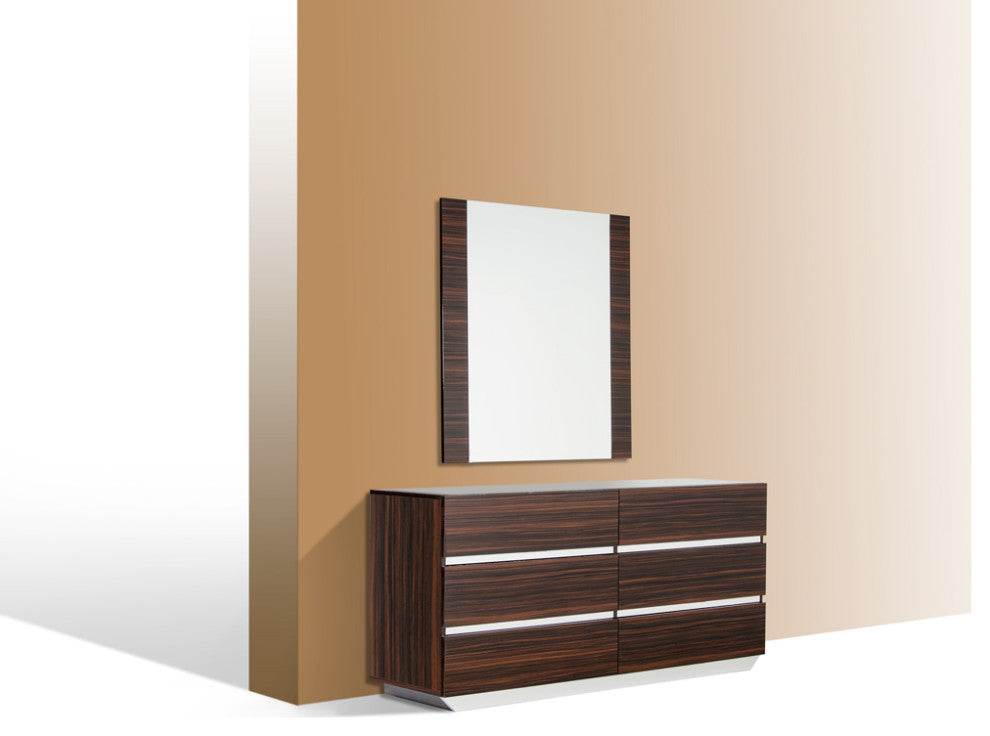 45" Ebony MDF Glass and Veneer Mirror By Homeroots | Mirrors | Modishstore