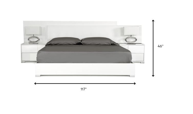 46" White Mdf And Steel Queen Bed By Homeroots | Beds | Modishstore - 6