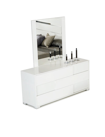 30' White Mdf And Steel Dresser By Homeroots | Dressers | Modishstore