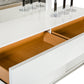 30' White Mdf And Steel Dresser By Homeroots | Dressers | Modishstore - 2
