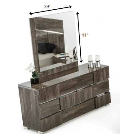 39" Ebony MDF Veneer and Glass Mirror By Homeroots | Mirrors | Modishstore - 3