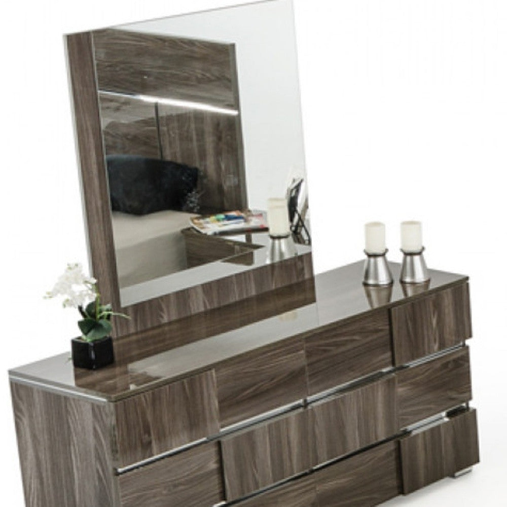 39" Ebony MDF Veneer and Glass Mirror By Homeroots | Mirrors | Modishstore - 5