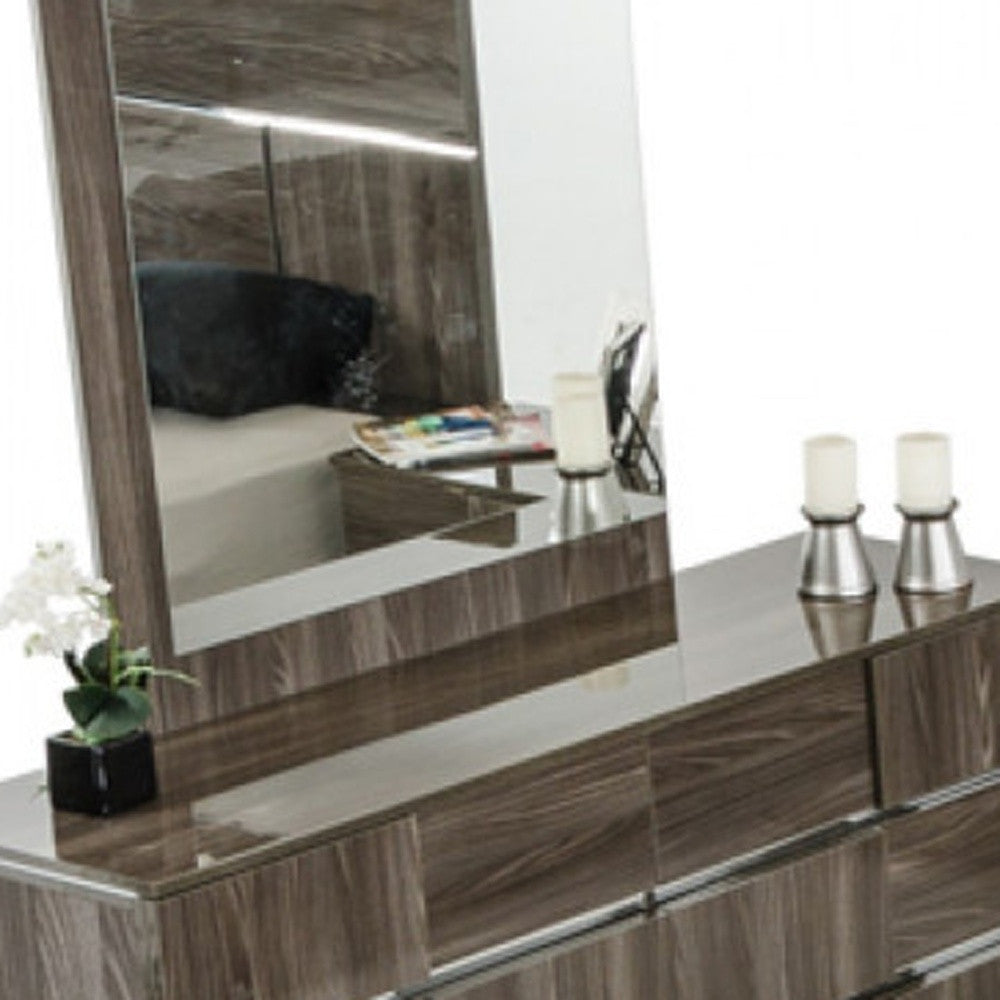 39" Ebony MDF Veneer and Glass Mirror By Homeroots | Mirrors | Modishstore - 6