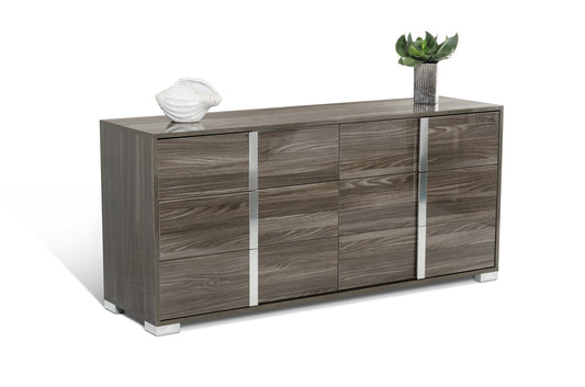Updated Rustic Gray Wash And Chrome 3 Drawer Dresser By Homeroots | Dressers | Modishstore