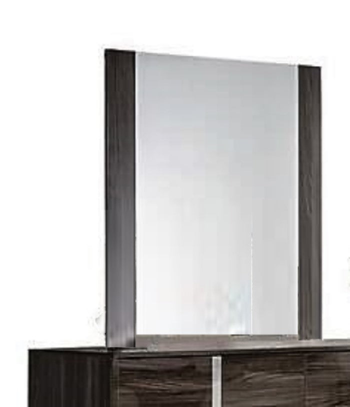 Modern Gray Glossy Wall Mirror By Homeroots | Mirrors | Modishstore