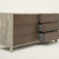 30' Dark Walnut Veneer Steel And Concrete Dresser With 6 Drawers By Homeroots | Dressers | Modishstore - 2