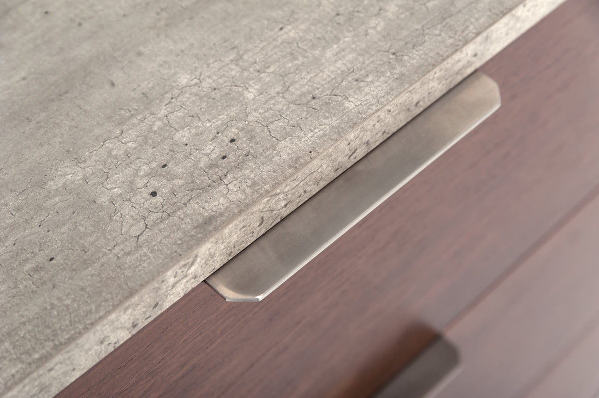 30' Dark Walnut Veneer Steel And Concrete Dresser With 6 Drawers By Homeroots | Dressers | Modishstore - 3