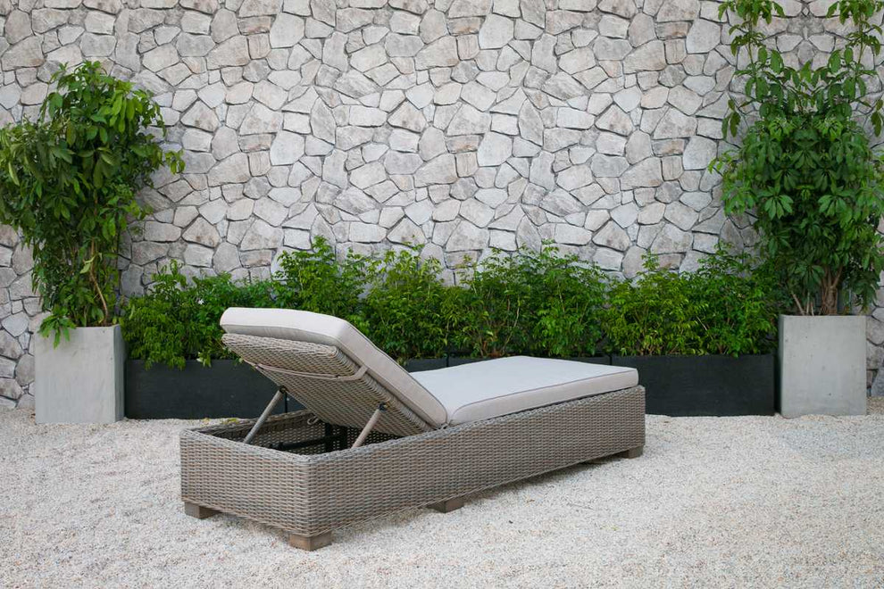Adjustable Brown Rattan Cushioned Chaise Lounge By Homeroots | Outdoor Chaise Lounges | Modishstore - 3