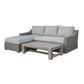 30" Aluminum Wood and Rattan Sectional Sofa Set By Homeroots | Outdoor Sofas, Loveseats & Sectionals | Modishstore