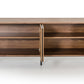 30' Walnut Veneer Glass And Metal Buffet By Homeroots | Sideboards | Modishstore - 2