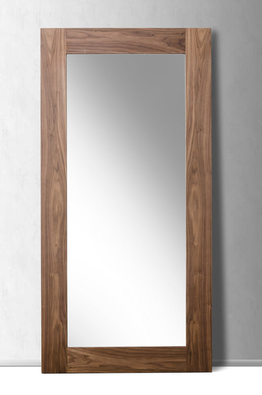 79" Walnut MDF Veneer and Glass Mirror By Homeroots | Mirrors | Modishstore