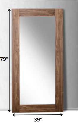 79" Walnut MDF Veneer and Glass Mirror By Homeroots | Mirrors | Modishstore - 2