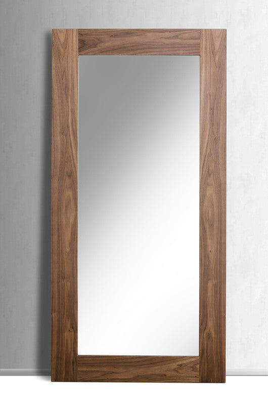 79" Walnut MDF Veneer and Glass Mirror By Homeroots | Mirrors | Modishstore - 3