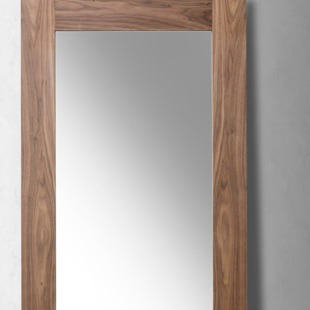 79" Walnut MDF Veneer and Glass Mirror By Homeroots | Mirrors | Modishstore - 4