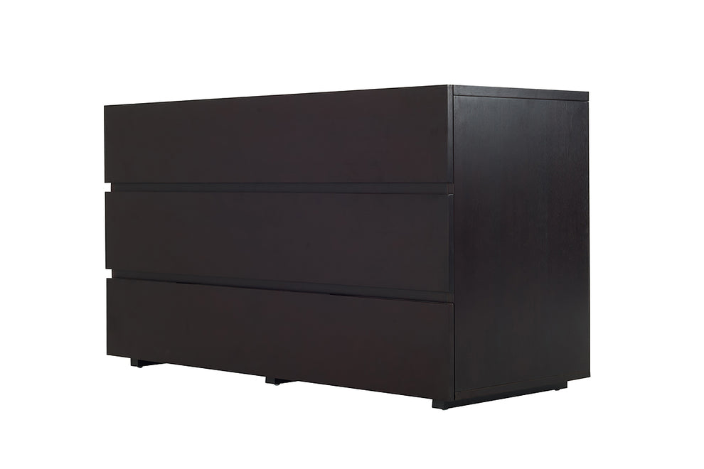 28 Wenge Veneer and MDF Dresser with 3 Drawers By Homeroots | Dressers | Modishstore - 2