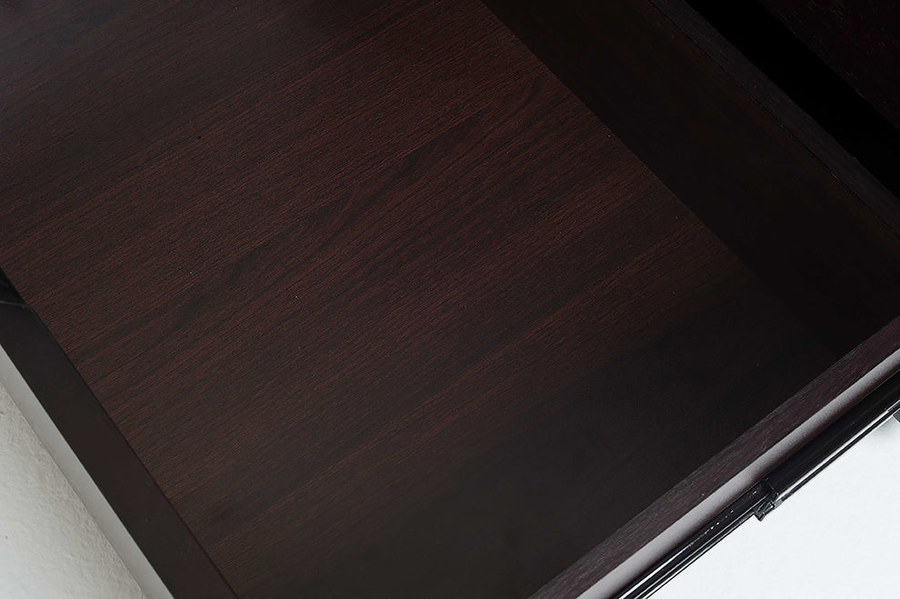 28 Wenge Veneer and MDF Dresser with 3 Drawers By Homeroots | Dressers | Modishstore - 5