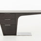 30 Wenge Veneer and Steel Office Desk By Homeroots | Desks | Modishstore