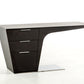 30 Wenge Veneer and Steel Office Desk By Homeroots | Desks | Modishstore - 2