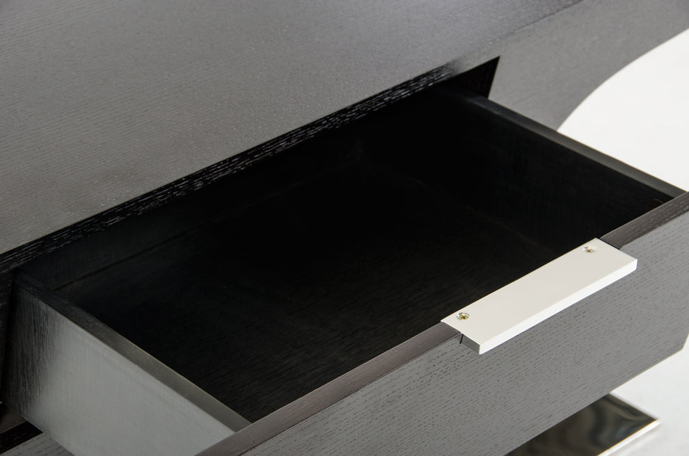 30 Wenge Veneer and Steel Office Desk By Homeroots | Desks | Modishstore - 5