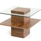 19" Walnut Veneer and Glass End Table By Homeroots | End Tables | Modishstore