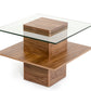 19" Walnut Veneer and Glass End Table By Homeroots | End Tables | Modishstore - 3