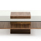14' Walnut Veneer and Glass Coffee Table By Homeroots | Coffee Tables | Modishstore