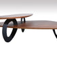 15' Walnut Veneer and Metal Coffee Table By Homeroots | Coffee Tables | Modishstore
