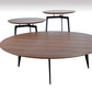 11' Walnut Veneer and Metal Coffee Table Set By Homeroots | Coffee Tables | Modishstore