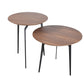 11' Walnut Veneer and Metal Coffee Table Set By Homeroots | Coffee Tables | Modishstore - 3