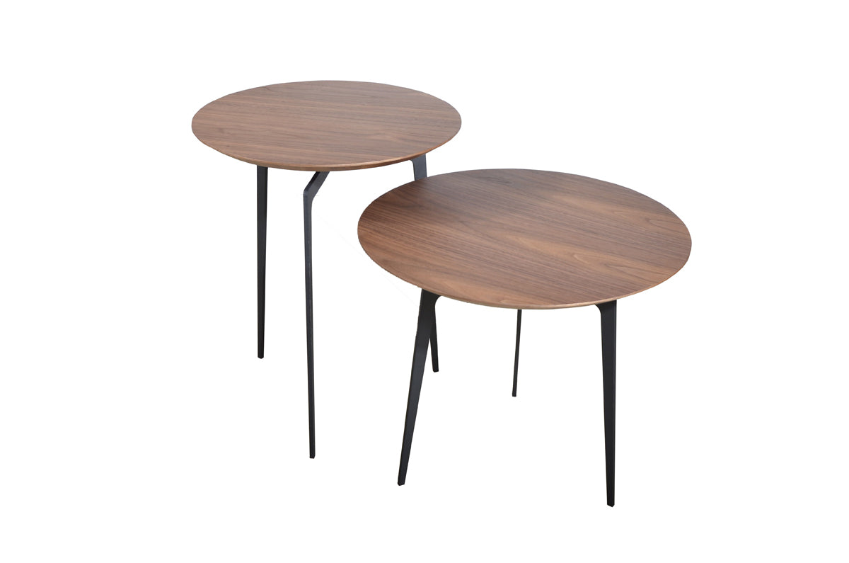 11' Walnut Veneer and Metal Coffee Table Set By Homeroots | Coffee Tables | Modishstore - 3