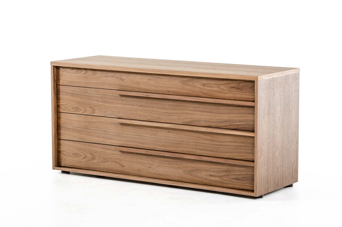 28 Walnut Veneer and MDF Dresser with 3 Drawers By Homeroots | Dressers | Modishstore