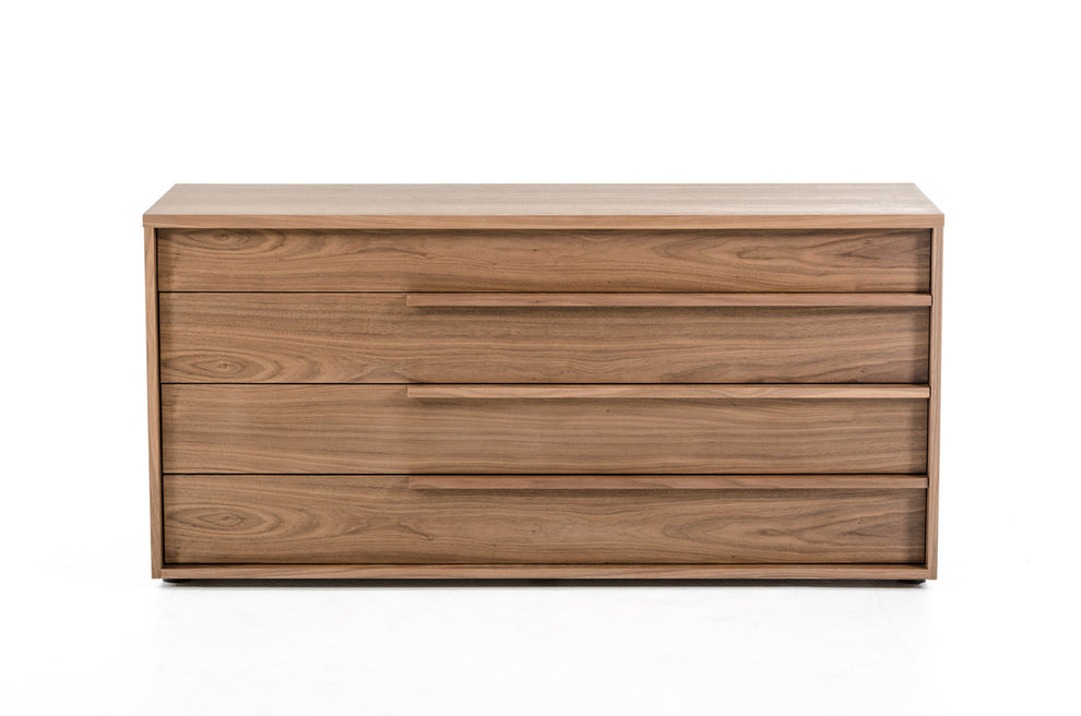 28 Walnut Veneer and MDF Dresser with 3 Drawers By Homeroots | Dressers | Modishstore - 2
