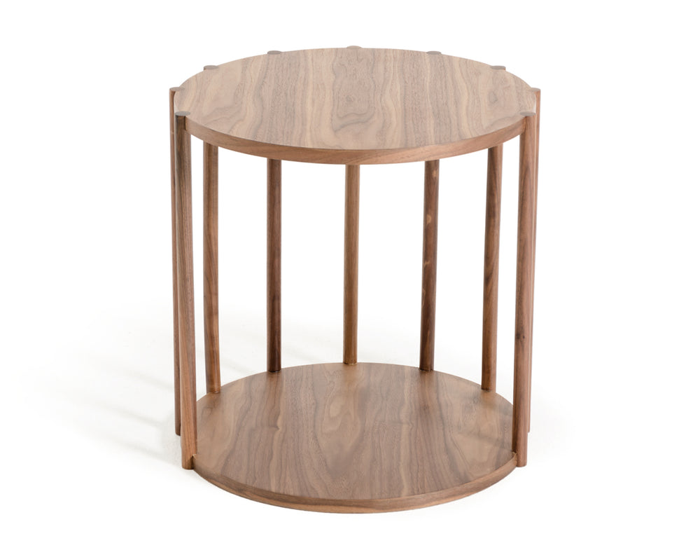 19' Walnut Wood End Table By Homeroots | End Tables | Modishstore - 2