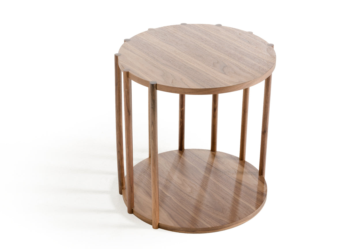 19' Walnut Wood End Table By Homeroots | End Tables | Modishstore - 3