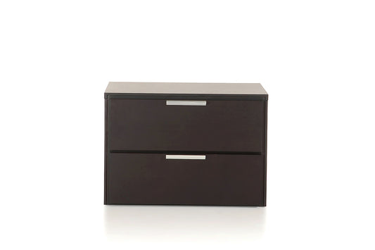 15' Wenge Veneer And Steel Nightstand By Homeroots | Nightstands | Modishstore