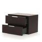 15' Wenge Veneer And Steel Nightstand By Homeroots | Nightstands | Modishstore - 3