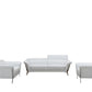 48' White Leather and Steel Sofa Set By Homeroots | Sofa Set | Modishstore - 2