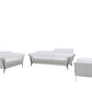 48' White Leather and Steel Sofa Set By Homeroots | Sofa Set | Modishstore - 3