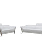 48' White Leather and Steel Sofa Set By Homeroots | Sofa Set | Modishstore - 4