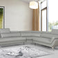 30' Grey Leather Foam and Steel Couch By Homeroots | Sofas | Modishstore