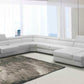 36' White Bonded Leather Foam and Steel Sectional Sofa By Homeroots | Sectional | Modishstore