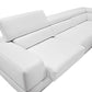 36' White Bonded Leather Foam and Steel Sectional Sofa By Homeroots | Sectional | Modishstore - 5