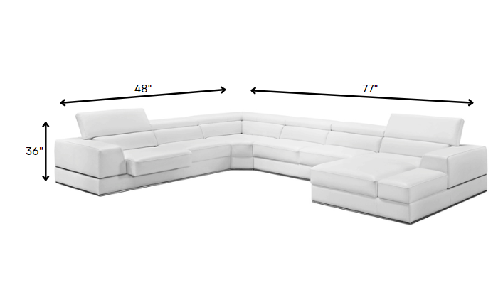 36' White Bonded Leather Foam and Steel Sectional Sofa By Homeroots | Sectional | Modishstore - 6