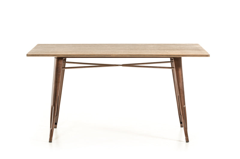 30' Steel And Wood Dining Table By Homeroots | Dining Tables | Modishstore - 4