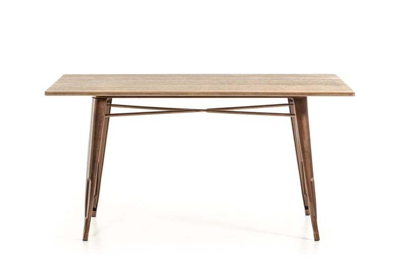 30' Steel And Wood Dining Table By Homeroots | Dining Tables | Modishstore - 5