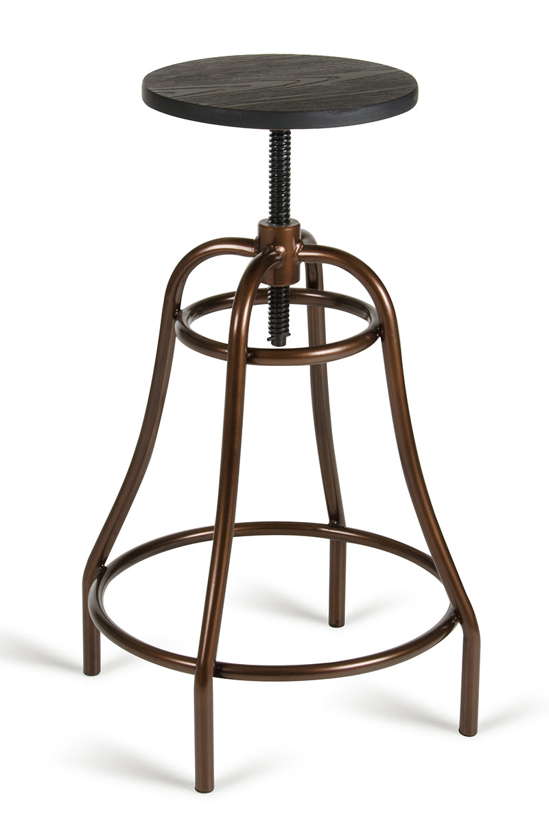 Modrest Fritch Modern Black & Bronze Bar Stool By Homeroots | Bar Stools | Modishstore