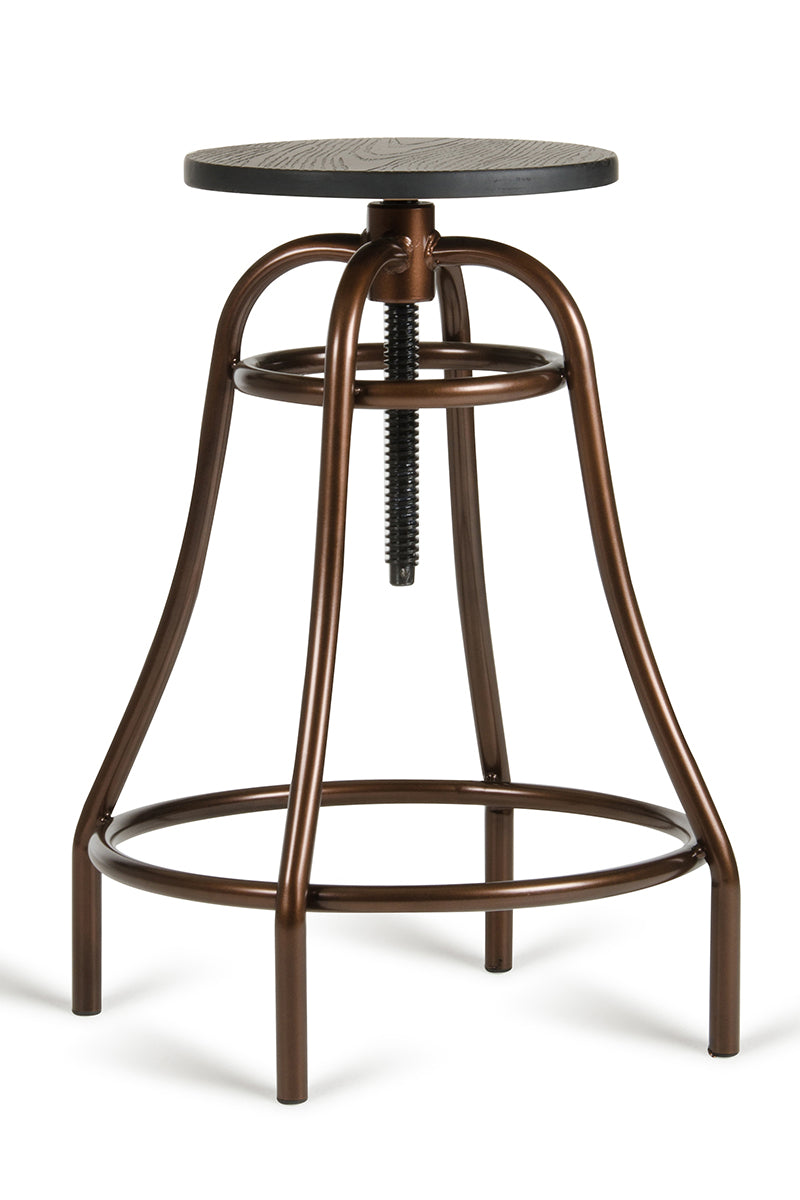 Modrest Fritch Modern Black & Bronze Bar Stool By Homeroots | Bar Stools | Modishstore - 2