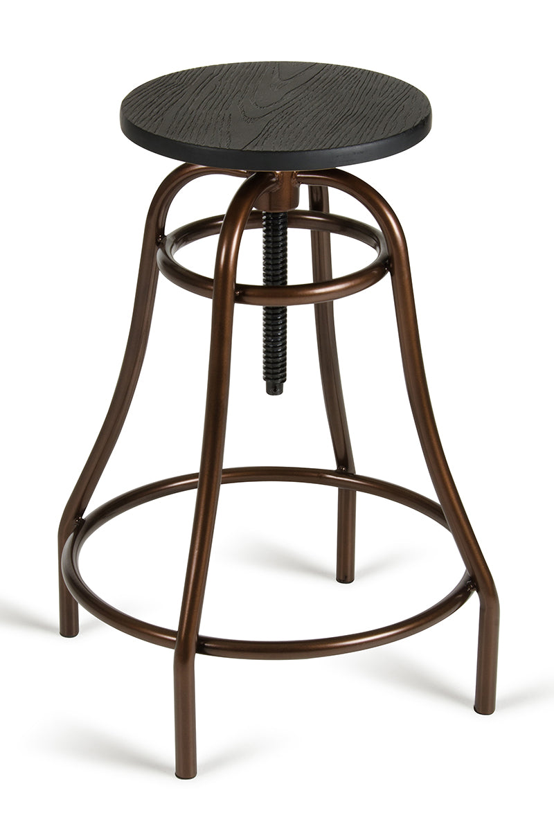 Modrest Fritch Modern Black & Bronze Bar Stool By Homeroots | Bar Stools | Modishstore - 4