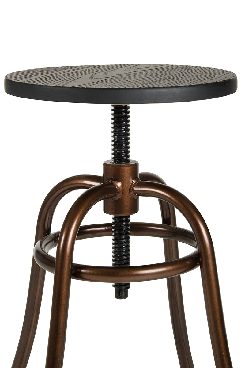 Modrest Fritch Modern Black & Bronze Bar Stool By Homeroots | Bar Stools | Modishstore - 5