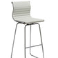 Two 41' White Leatherette And Steel Bar Stools By Homeroots | Bar Stools | Modishstore
